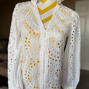Liv Los Angeles White Eyelet Blouse